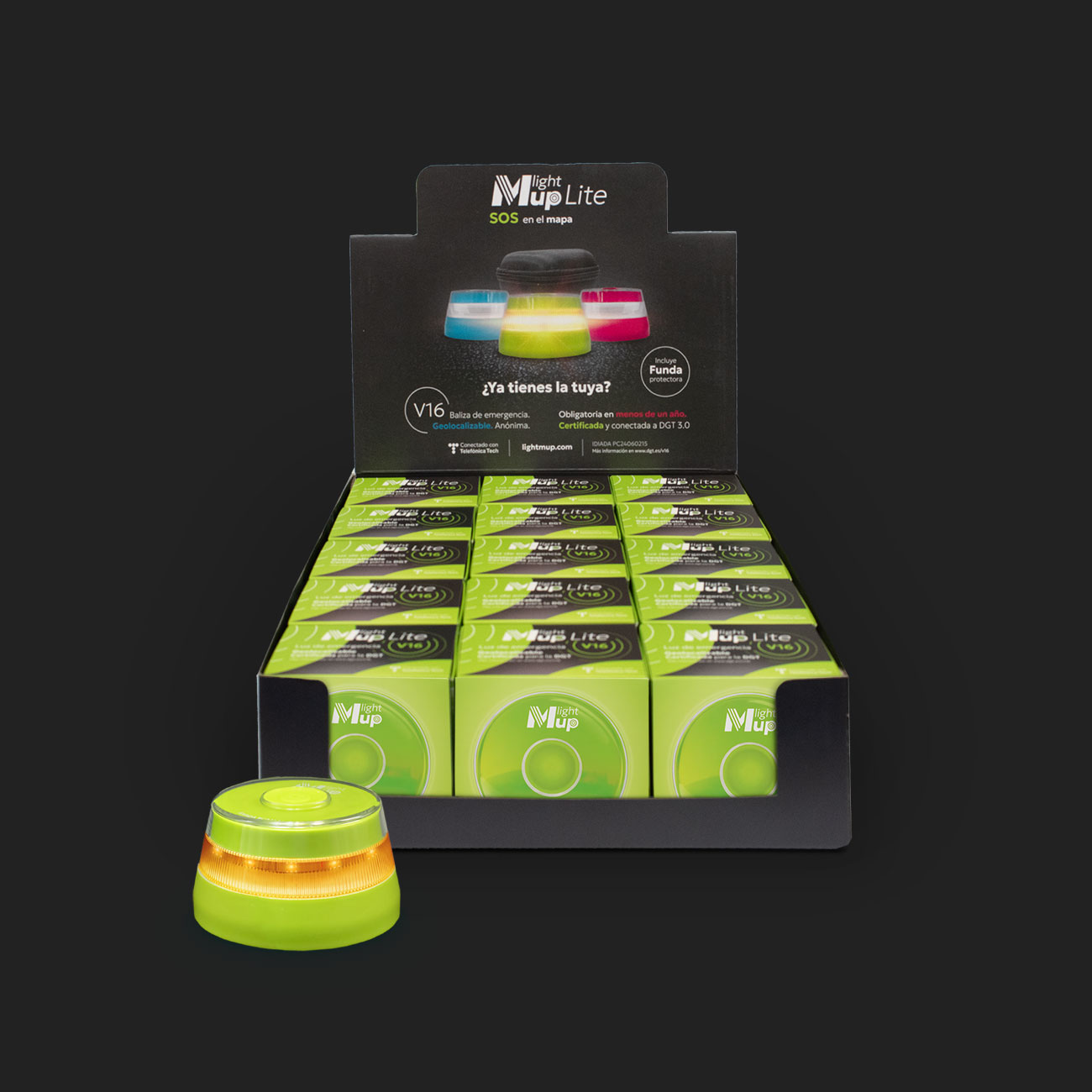 Light Mup Lite V16 con funda y prueba de conexión con DGT